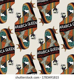 tarjeta de reproducción de la reina de café de arabica