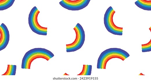 Seamless pattern of arc seven color abstract rainbow,isolated on white  vector background for paper,textile, wallpaper