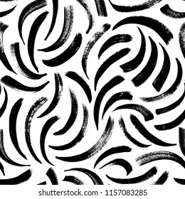 Seamless pattern with arched lines. Vector textured hand drawn pattern. Abstract background with brush strokes.