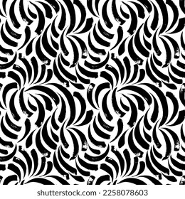 Seamless pattern with arched lines. Vector textured hand drawn pattern. Abstract background with brush strokes.