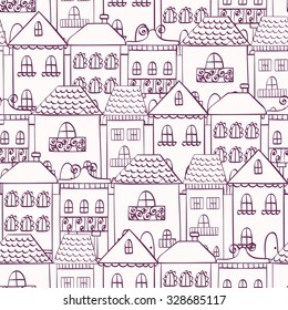 seamless pattern with architecture. Art vector background