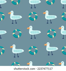 Seamless pattern with Arctic and Antarctic animals. Colorful vector flat for kids. hand drawing. baby design for fabric, print, wrapper, textile