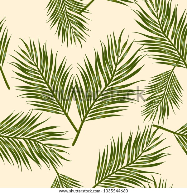 Seamless Pattern Areca Plam Leaf Tropical Stock Vector (royalty Free 