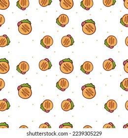 SEAMLESS PATTERN OF AREPAS LATINA FOOD