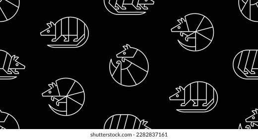 Seamless pattern with Armadillos. isolated on white background