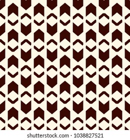 Seamless pattern with arrow fletching. Repeated chevrons wallpaper. Tribal and ethnic motif. Native americans ornamental abstract background. Boho chic digital paper, textile print. Vector art