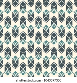 Seamless pattern with arrow fletching. Repeated chevrons wallpaper. Tribal and ethnic motif. Native americans ornamental abstract background. Boho chic digital paper, textile print. Vector art