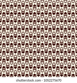 Seamless pattern with arrow fletching. Repeated chevrons wallpaper. Tribal and ethnic motif. Native americans ornamental abstract background. Boho chic digital paper, textile print. Vector art