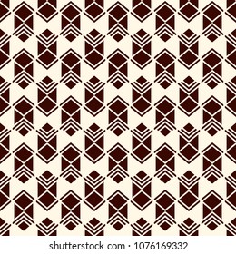 Seamless pattern with arrow fletching. Repeated chevrons wallpaper. Tribal and ethnic motif. Native americans ornamental abstract background. Boho chic digital paper, textile print. Vector art
