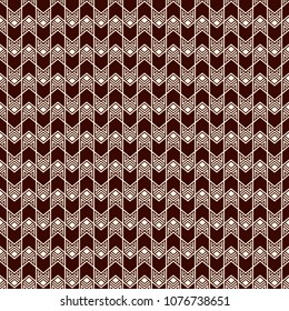 Seamless pattern with arrow fletching. Repeated chevrons wallpaper. Tribal and ethnic motif. Native americans ornamental abstract background. Boho chic digital paper, textile print. Vector art