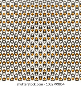 Seamless pattern with arrow fletching. Repeated chevrons wallpaper. Tribal and ethnic motif. Native americans ornamental abstract background. Boho chic digital paper, textile print. Vector art