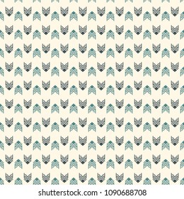 Seamless pattern with arrow fletching. Repeated chevrons wallpaper. Tribal and ethnic motif. Native americans ornamental abstract background. Boho chic digital paper, textile print. Vector art