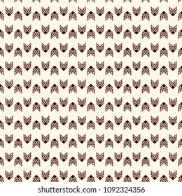 Seamless pattern with arrow fletching. Repeated chevrons wallpaper. Tribal and ethnic motif. Native americans ornamental abstract background. Boho chic digital paper, textile print. Vector art