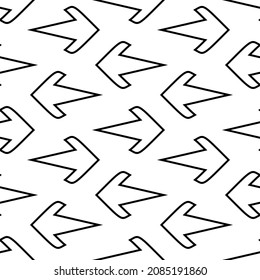 Seamless pattern with arrow vector on white 