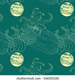 Seamless pattern with arrows and abstract texture. Vector illustration