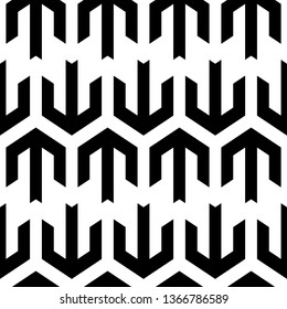 Seamless pattern. Arrows background. Figures wallpaper. Ethnic motif. Simple ornament. Folk image. Arrow shapes backdrop. Digital paper, textile print, web design, abstract.