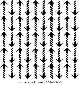 Seamless pattern with arrows black and white