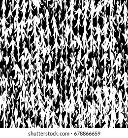 Seamless pattern with arrows. Black white random brush strokes. Geometric graphic design element. Scrapbooking, book cover, wallpaper, poster, flyer. Hand drawn shapes background. Vector illustration