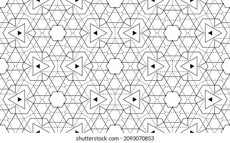 Seamless pattern with arrows and buttons. Modern background for website, textile or paper. Geometric vector ornament.