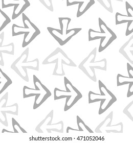 Seamless pattern with arrows , doodles,  object, sign,  , symbol, hole, spots,. Hand drawn.