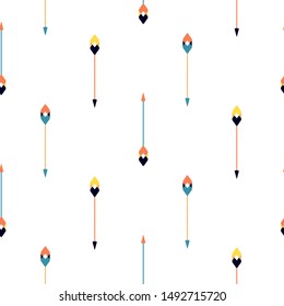 Seamless pattern with arrows minimalistic tribal style vector.