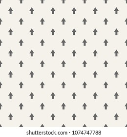 Seamless pattern with arrows motif. Minimalist abstract background. Simple modern print with pointers. Digital paper, textile print. Vector art.