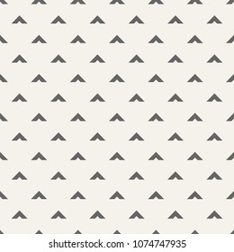 Seamless pattern with arrows motif. Minimalist abstract background. Simple modern print with pointers. Digital paper, textile print. Vector art.
