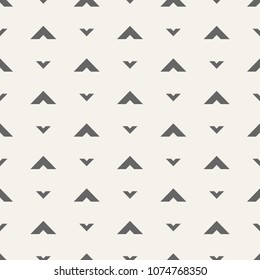 Seamless pattern with arrows motif. Minimalist abstract background. Simple modern print with pointers of different size. Digital paper, textile print. Vector art.