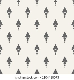 Seamless pattern with arrows motif. Minimalist abstract background. Simple modern print with pointers. Digital paper, textile print. Vector art.