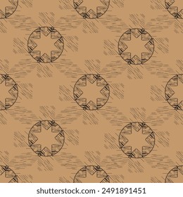 Seamless pattern with arrows on a light brown background. Seamless vector pattern. abstract background. design texture.