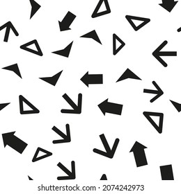 Seamless pattern with arrows on white background. Vector illustration