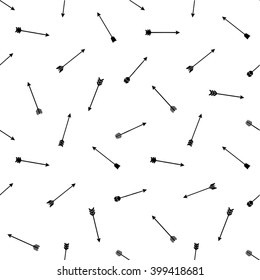 Seamless pattern of arrows on white background