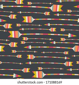 Seamless pattern with arrows ornament, seamless pattern with arrows. Arrow background. Vector illustration