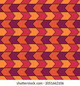 Seamless pattern. Arrows ornament. Ethnic motif. Arrowheads wallpaper. Geometrical backdrop. Folk background. Mosaic digital paper. Geometric textile print. Abstract web design. Vector art work.