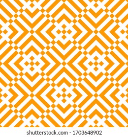 Seamless pattern. Arrows, polygons background. Curves, squares backdrop. Chevrons, checks ornament. Folk wallpaper. Tribal motif. Ethnic ornate. Angle brackets, quadrangles. Ancient mosaic. Abstract.