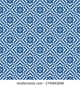 Seamless pattern. Arrows, polygons background. Ethnic ornate. Curves, squares backdrop. Chevrons, checks ornament. Folk wallpaper. Tribal motif. Angle brackets, quadrangles. Ancient mosaic. Abstract