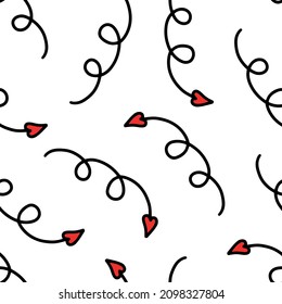 .Seamless pattern with arrows for Valentine's Day. Cupid's arrows pattern.