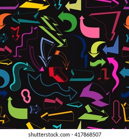 Seamless pattern with art arrows. Vector illustration.