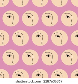 Seamless pattern, art background. Surface design with simple shapes
