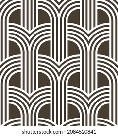 Seamless pattern of Art Deco arches geometric
