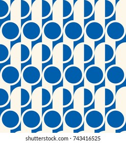 Seamless pattern in art deco design. Simple blue and white decorative texture.
