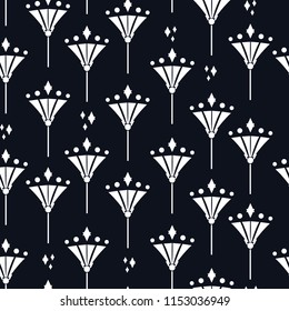 Seamless pattern of Art Deco Diamond flowers. Perfect for fabric, scrapbooking and wallpaper projects.