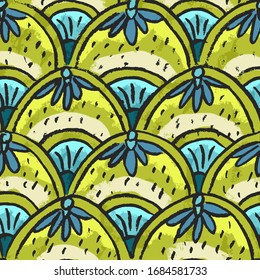 Seamless pattern in art deco, modern style