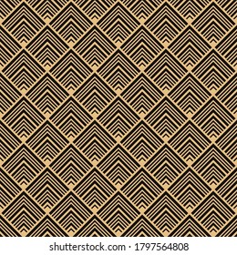 Nahtlose Muster im Art-Deco-Stil. Hintergrund mit gelben und schwarzen Hombussen.