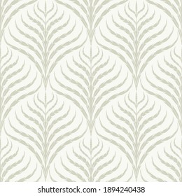 Seamless pattern in art Deco style. Decorative illustration of a palm tree, vintage ornament in vector. Wallpaper or elegant fabric. Damask