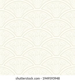Seamless pattern in the art deco style. Decorative illustration of a fan, vintage ornament in vector. Wallpaper or fancy fabric 