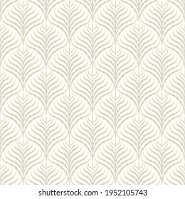 Seamless pattern in art Deco style. Decorative illustration of a palm tree, vintage ornament in vector. Wallpaper or elegant fabric. Damask