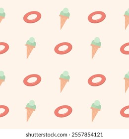 Seamless pattern with art design elements, Vector summer background.