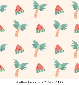 Seamless pattern with art design elements, Vector summer background.