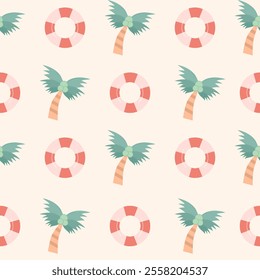 Seamless pattern with art design elements, Vector summer background.